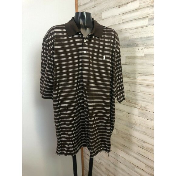 Polo Golf Other - Ralph Lauren Polo Golf Men's Shirt Brown & Cream Stripe 100% Cotton XL